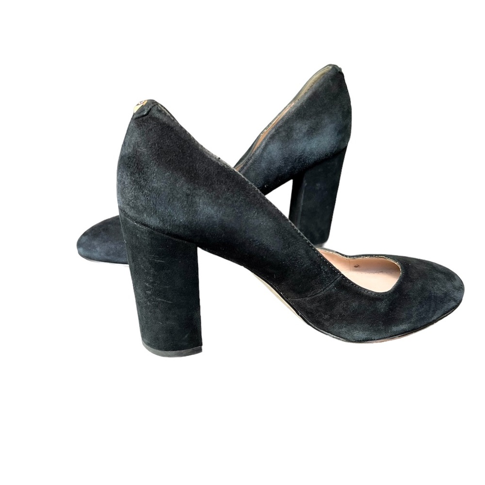 Sam Edelman Stillson Pump Block High Heel Black Suede Shoe size 7